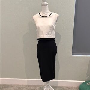Elegant Black and White Women's Dress